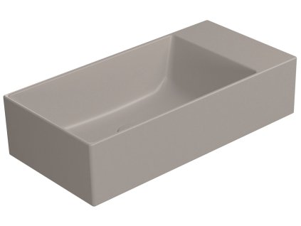 GSI Kube X obdélníkové umyvadlo 50 x 25 cm bez otvoru pro baterii pravé/levé bez přepadu keramické tortora mat šedá 9486005