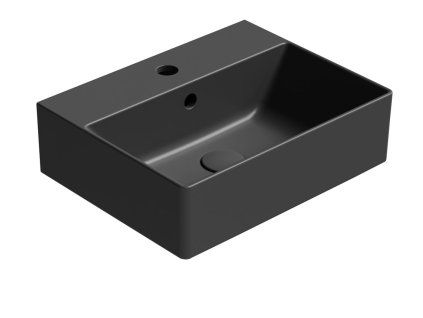 GSI Kube X umyvadlo 45 x 35 cm s otvorem pro baterii s přepadem keramické černá mat 9485126