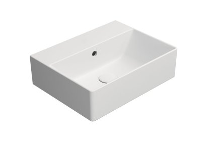 GSI Kube X umyvadlo 45 x 35 cm bez otvoru pro baterii s přepadem keramické bílá mat 9485009