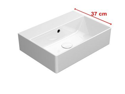 GSI Kube X obdélníkové umyvadlo 50 x 37 cm bez otvoru pro baterii s přepadem keramické bílá ExtraGlaze 9447011