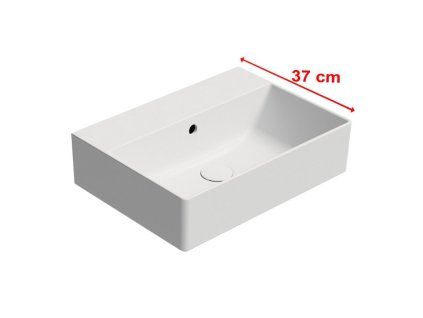 GSI Kube X obdélníkové umyvadlo 50 x 37 cm bez otvoru pro baterii s přepadem keramické bílá mat 9447009