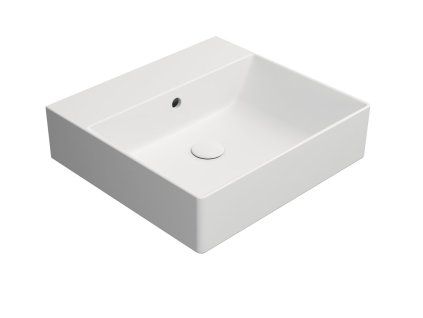 GSI Kube X obdélníkové umyvadlo 50 x 47 cm bez otvoru pro baterii s přepadem keramické bílá mat 9430009