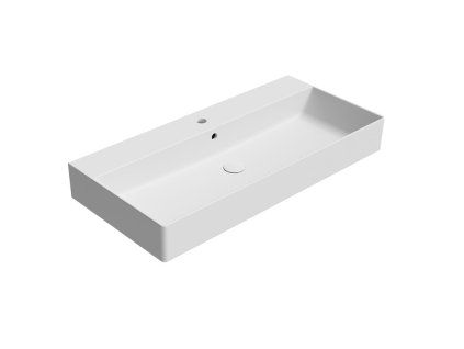 GSI Kube X obdélníkové umyvadlo 100 x 47 cm s otvorem pro baterii s přepadem keramické bílá mat 9423109
