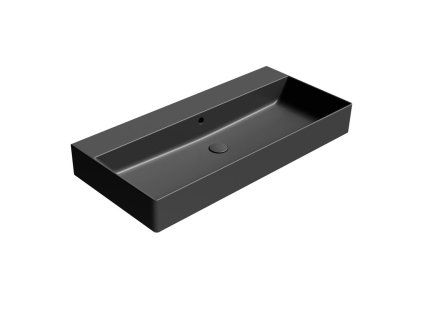 GSI Kube X obdélníkové umyvadlo 100 x 47 cm bez otvoru pro baterii s přepadem keramické černá mat 9423026