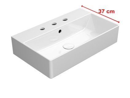 GSI Kube X obdélníkové umyvadlo 60 x 37 cm 3 otvory pro baterii s přepadem keramické bílá ExtraGlaze 9454311