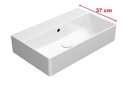 GSI Kube X obdélníkové umyvadlo 60 x 37 cm bez otvoru pro baterii s přepadem keramické bílá ExtraGlaze 	9454011