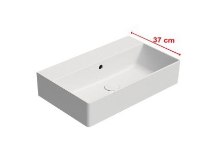 GSI Kube X obdélníkové umyvadlo 60 x 37 cm bez otvoru pro baterii s přepadem keramické bílá mat 9454009