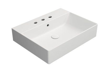 GSI Kube X obdélníkové umyvadlo 60 x 47 cm 3 otvory pro baterii s přepadem keramické bílá mat 9431309