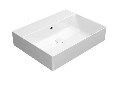 GSI Kube X obdélníkové umyvadlo 60 x 47 cm bez otvoru pro baterii s přepadem keramické bílá ExtraGlaze 9431011