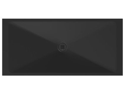 GSI Extra Flat obdélníková sprchová vanička 170 x 80 x 2 cm keramika černá mat 46170826