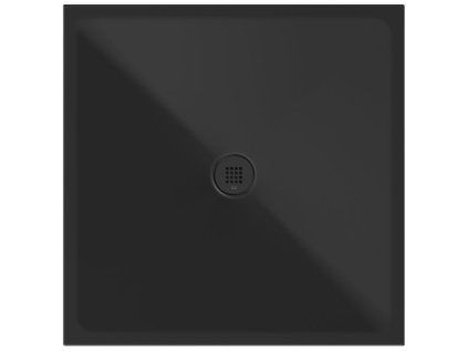 GSI Extra Flat čtvercová sprchová vanička 100 x 100 x 2 cm keramika černá mat 46101026
