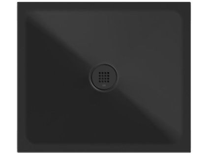 GSI Extra Flat obdélníková sprchová vanička 80 x 70 x 2 cm keramika černá mat 46080726