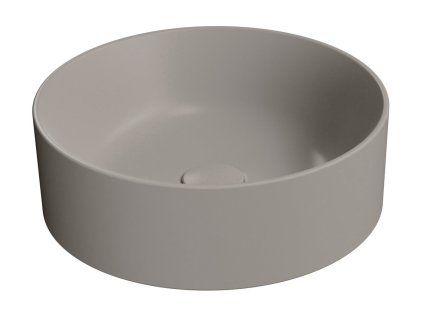 GSI Kube X kulaté umyvadlo na desku 40 cm bez otvoru pro baterii bez přepadu keramické tortora mat šedá 942605