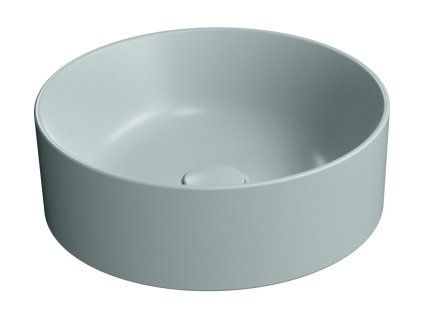 GSI Kube X kulaté umyvadlo na desku 40 cm bez otvoru pro baterii bez přepadu keramické ghiaccio mat modrá 942615