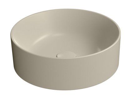 GSI Kube X kulaté umyvadlo na desku 40 cm bez otvoru pro baterii bez přepadu keramické creta mat béžová 942608