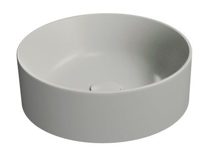 GSI Kube X kulaté umyvadlo na desku 40 cm bez otvoru pro baterii bez přepadu keramické cenere mat šedá 942617