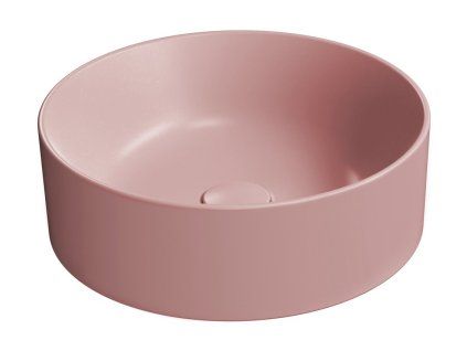 GSI Kube X kulaté umyvadlo na desku 40 cm bez otvoru pro baterii bez přepadu keramické blush mat růžová 942624