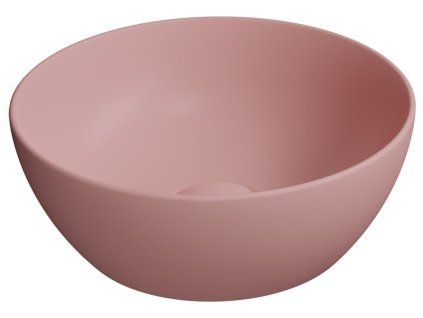 GSI Pura kulaté umyvadlo na desku 32 cm bez otvoru pro baterii bez přepadu keramické blush mat růžová 885424