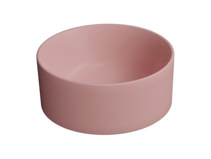 GSI Kube X kulaté umyvadlo na desku 32 cm bez otvoru pro baterii bez přepadu keramické blush mat růžová 943524