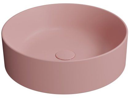 GSI Kube X kulaté umyvadlo na desku 45 cm bez otvoru pro baterii bez přepadu keramické blush mat růžová 942724