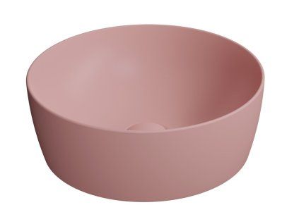 GSI Nubes kulaté umyvadlo na desku 40 cm bez otvoru pro baterii bez přepadu keramické blush mat růžová 903924