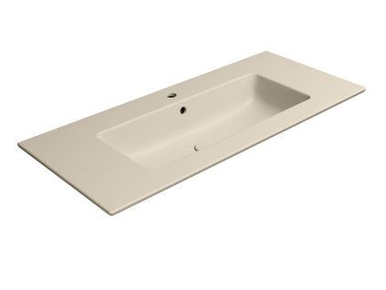GSI Pura obdélníkové umyvadlo Slim 102 x 46 cm s otvorem pro baterii s přepadem keramické creta mat béžová 8886108