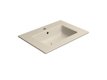 GSI Pura obdélníkové umyvadlo Slim 62 x 46 cm s otvorem pro baterii s přepadem keramické creta mat béžová 8884108