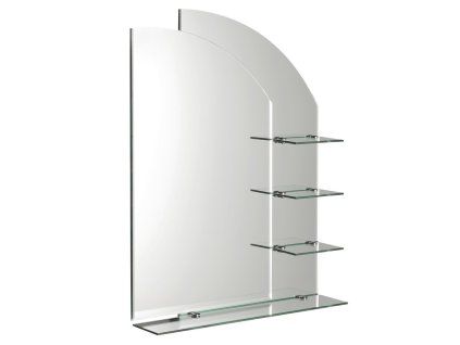 Aqualine Wega zrcadlo bez osvětlení s poličkami 65 x 90 cm 65028
