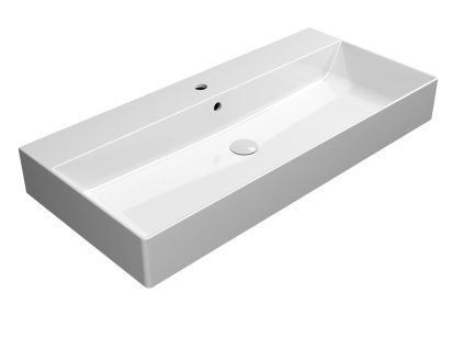 GSI Kube X obdélníkové umyvadlo 100 x 47 cm broušená spodní hrana s otvorem pro baterii s přepadem keramika bílá ExtraGlaze 94239111