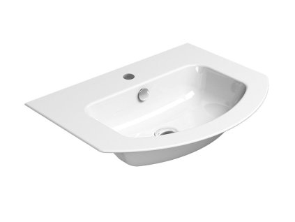 GSI Pura umyvadlo Slim oblé 62 x 48 cm broušená spodní hrana s otvorem pro baterii s přepadem keramika bílá ExtraGlaze 88279111