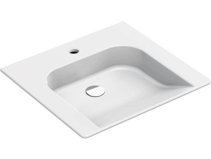GSI Community obdélníkové umyvadlo 60 x 55 cm s otvorem pro baterii bez přepadu keramika bílá ExtraGlaze 7634111