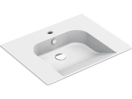 GSI Community obdélníkové umyvadlo 70 x 55 cm s otvorem pro baterii s přepadem keramika bílá ExtraGlaze 7633111