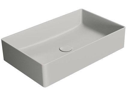 GSI Kube X obdélníkové umyvadlo na desku 60 x 37 cm bez otvoru pro baterii bez přepadu keramické cenere mat šedá 945317