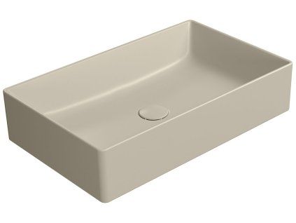 GSI Kube X obdélníkové umyvadlo na desku 60 x 37 cm bez otvoru pro baterii bez přepadu keramické creta mat béžová 945308