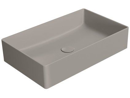 GSI Kube X obdélníkové umyvadlo na desku 60 x 37 cm bez otvoru pro baterii bez přepadu keramické tortora mat šedá 945305