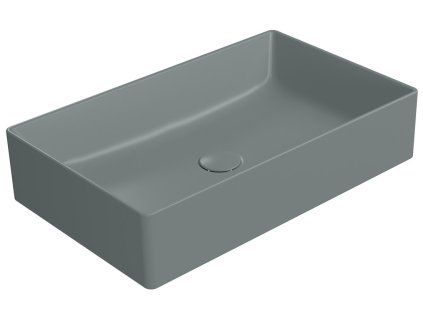 GSI Kube X obdélníkové umyvadlo na desku 60 x 37 cm bez otvoru pro baterii bez přepadu keramické agave mat zelená 945304