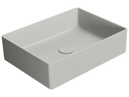 GSI Kube X obdélníkové umyvadlo na desku 50 x 37 cm bez otvoru pro baterii bez přepadu keramické cenere mat šedá 942917