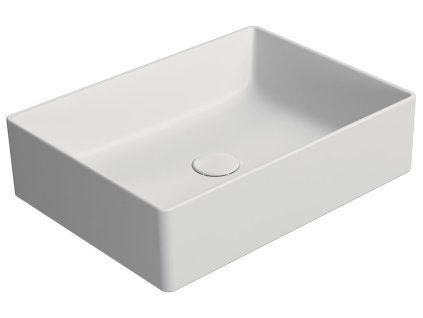 GSI Kube X obdélníkové umyvadlo na desku 50 x 37 cm bez otvoru pro baterii bez přepadu keramické bílá mat 942909