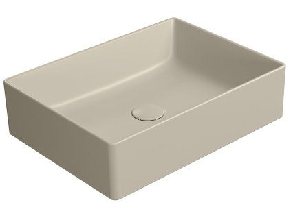 GSI Kube X obdélníkové umyvadlo na desku 50 x 37 cm bez otvoru pro baterii bez přepadu keramické creta mat béžová 942908