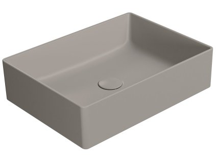 GSI Kube X obdélníkové umyvadlo na desku 50 x 37 cm bez otvoru pro baterii bez přepadu keramické tortora mat šedá 942905
