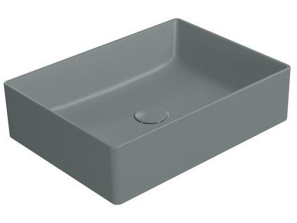 GSI Kube X obdélníkové umyvadlo na desku 50 x 37 cm bez otvoru pro baterii bez přepadu keramické agave mat zelená 942904