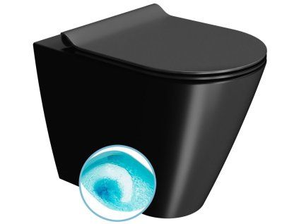 GSI Kube X wc mísa stojící 36 x 55 cm Swirlflush spodní/zadní odpad keramika černá mat 941026