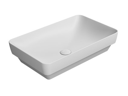 GSI Pura obdélníkové umyvadlo na desku 60 x 38 cm bez otvoru pro baterii bez přepadu keramické bílá mat 883709