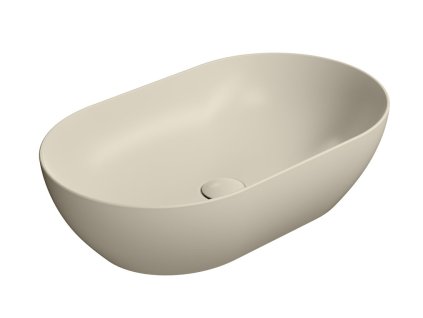 GSI Pura oválné umyvadlo na desku 60 x 37 cm bez otvoru pro baterii bez přepadu keramické creta mat béžová 883408