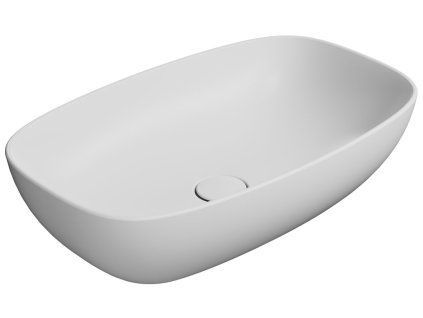 GSI Nubes oválné umyvadlo na desku 60 x 38 cm bez otvoru pro baterii bez přepadu keramické bílá mat 978309