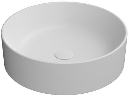 GSI Kube X kulaté umyvadlo na desku 45 cm bez otvoru pro baterii bez přepadu keramické bílá mat 942709