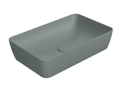 GSI Nubes obdélníkové umyvadlo na desku 60 x 38 cm bez otvoru pro baterii bez přepadu keramické agave mat zelená 903604