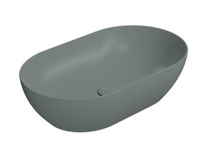 GSI Pura umyvadlo na desku 60 x 37 cm bez otvoru pro baterii bez přepadu keramické agave mat zelená 883404