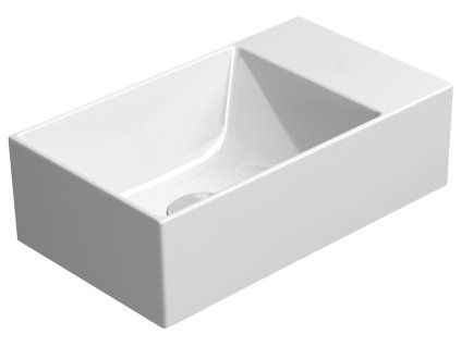 GSI Kube X umývátko 40 x 23 cm broušená spodní hrana bez otvoru pro baterii bez přepadu keramické bílá mat 94849009