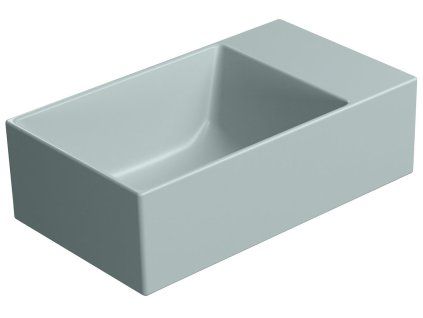 GSI Kube X umyvadlo 40 x 23 cm bez otvoru pro baterii bez přepadu keramické ghiaccio mat modrá 9484015